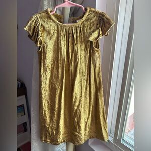gold velvet girls dress yo baby new